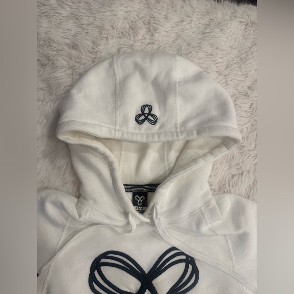 TNA Cream Hoodie Sweater with Black Design - Picture 4 of 9